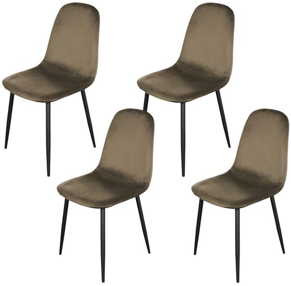 HTI-Living Savannah Braun Esszimmerstuhl Samt 4er Set