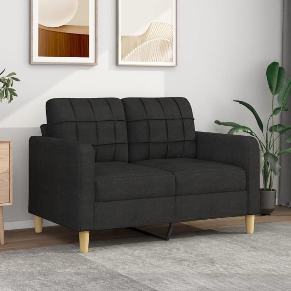 vidaXL 2-Sitzer-Sofa Schwarz 120 cm Stoff 359087