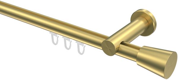Innenlauf-Gardinenstangen-Set Platon Sitra 100 cm, 1-läufig, 20 mm Ø Messing-Optik