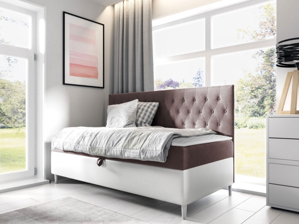 Boxspringbett 'Lenda Junior 2' rosa 80x200 cm Bild 2