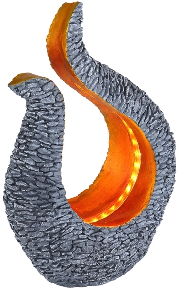 LED Solarleuchte, Skulptur, grau, gold