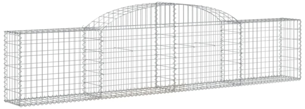 vidaXL Gabione mit Hochbogen 300x30x60/80 cm Verzinktes Eisen 153503