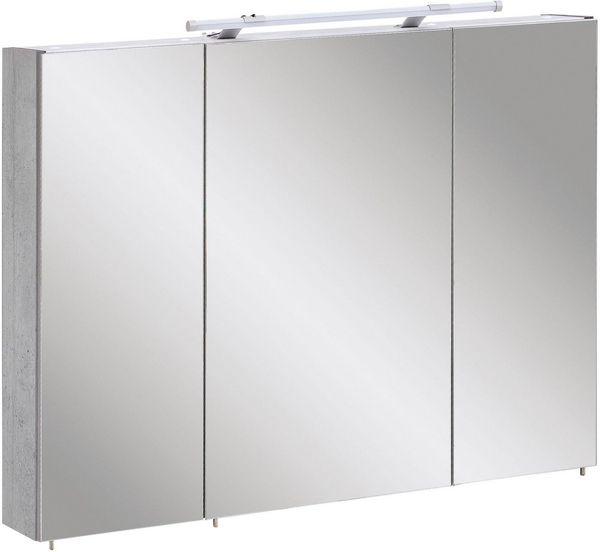 Schildmeyer Bello Spiegelschrank, Holzdekor, Steingrau, 90. 0x16. 0x75. 0 cm