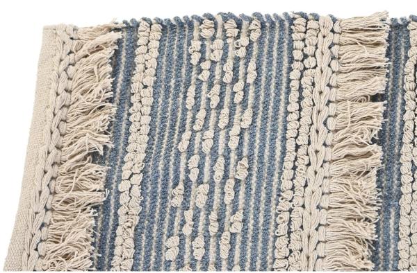 Teppich DKD Home Decor 180 x 120 x 2 cm Blau Baumwolle Weiß Boho Bild 3