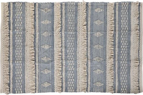 Teppich DKD Home Decor 180 x 120 x 2 cm Blau Baumwolle Weiß Boho Bild 2