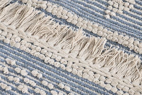 Teppich DKD Home Decor 180 x 120 x 2 cm Blau Baumwolle Weiß Boho Bild 4