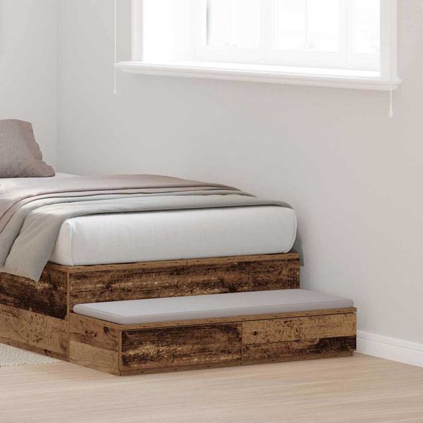 vidaXL Bettschubladen Altholz 100 x 36,5 x 16,5 cm Holzwerkstoff 866913