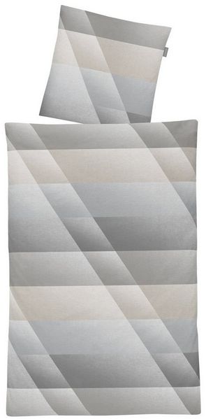 Irisette Mako Satin Bettwäsche Wave 8525-11 Streifen grau 135x200
