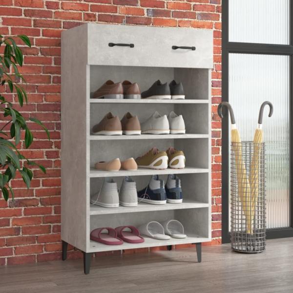 vidaXL Schuhschrank Betongrau 60x35x105 cm Holzwerkstoff 812793