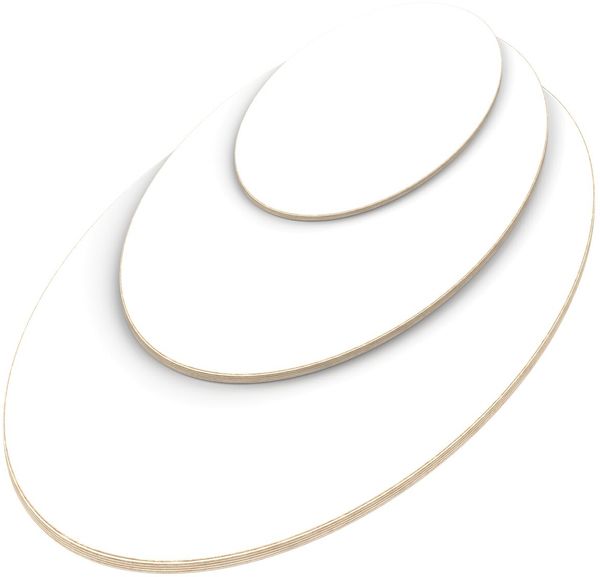 Multiplexplatte Holzplatte Tischplatte Ellipse melaminbeschichtet weiß - Größe 100 x 80 cm - Höhe 1,8 cm - Farbe weiß Bild 2