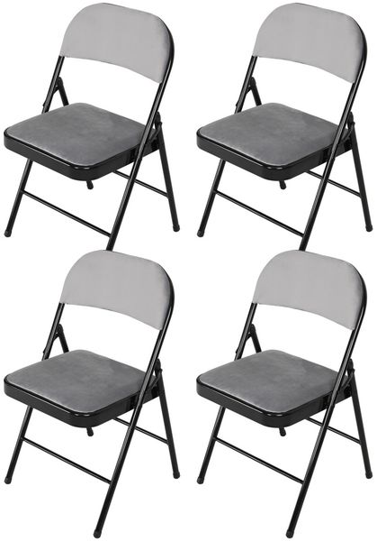 HTI-Living Klappstuhl Klappstuhl Wedigo Velvet Grau 4er-Set (Set, 4 St), Gästestuhl Familienfeiern Firmenveranstaltungen