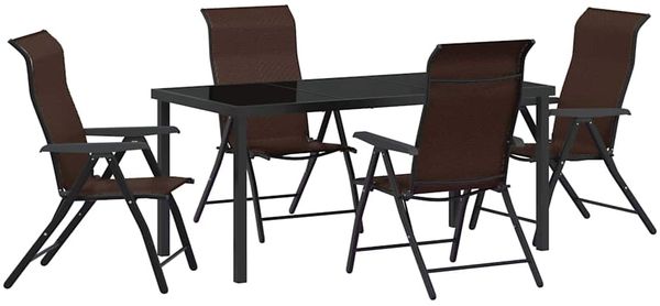 vidaXL Garten Essgruppe 5 pcs Braun Pulverbeschichteter Stahl 3379264