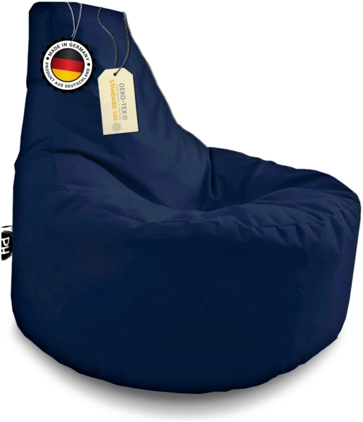 Patchhome Gamer Sitzsack, bereits befüllt, Polyester marine, Ø 75 cm Bild 1