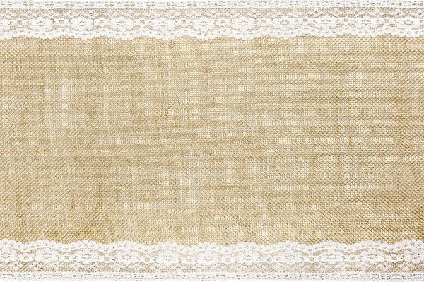 partydeco Tischläufer, Tischläufer Jute mit Spitze 28cm x 2.75m Rolle natur braun / weiß