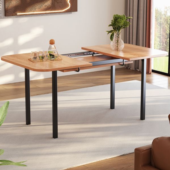 Ausziehbarer Esstisch 120/160x80x75 cm, American White Oak Optik