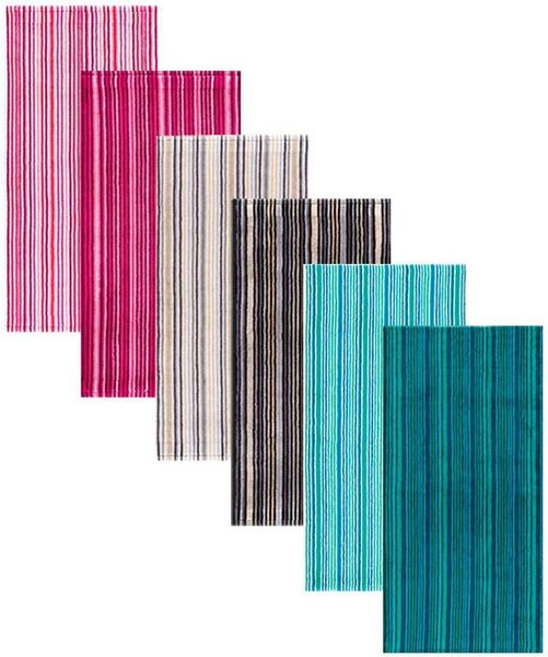 Egeria Handtücher Combi Stripes, Walkfrottee (2-St), mit feinen Streifen, 100% Baumwolle
