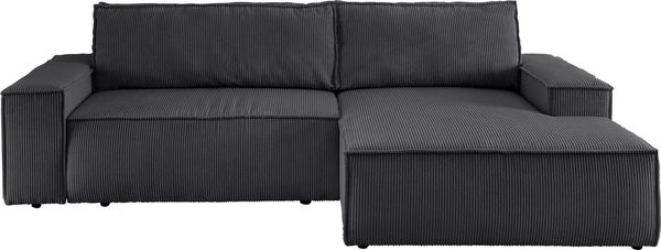 Home affaire Ecksofa SHERWOOD L-Form, 267 cm - OTTO. Verlässliche Qualität, Schlaffunktion mit Bettkasten (210x136 cm), Cord, Vintage, Samtvelours