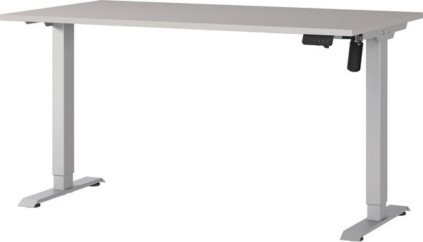 Germania Schreibtisch 8023-643, in Kaschmir/Silber, elektr. höhenverstellbar, 140 x 119 x 80 cm (BxHxT)