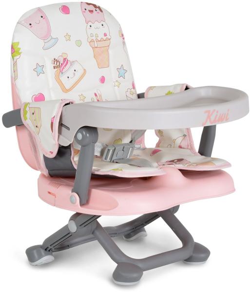 Moni Kinderstuhl Kiwi, Kinder Stuhl-, Sitzerhöhung, Boostersitz, Tisch, klappbar rosa Kuchen