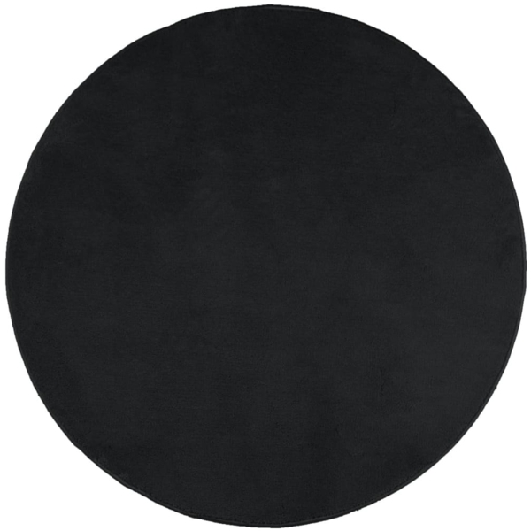 vidaXL Teppich OVIEDO Kurzflor Schwarz Ø 200 cm 375569