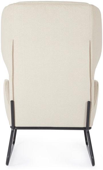 Sessel Ophelia aus Stoff, klassischer Stil, Beige, gepolstert, schwarzes Metallgestell Bild 4