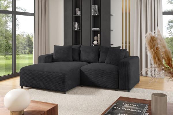 Ecksofa Designersofa Sofa MEGAN XS in Stoff Poso Anthrazit Ottomane Links