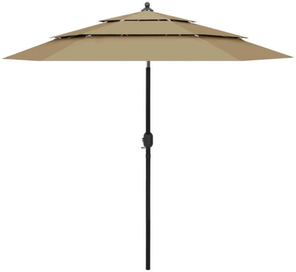 vidaXL Sonnenschirm mit Aluminium-Mast 3-lagig Taupe 2,5 m 313863