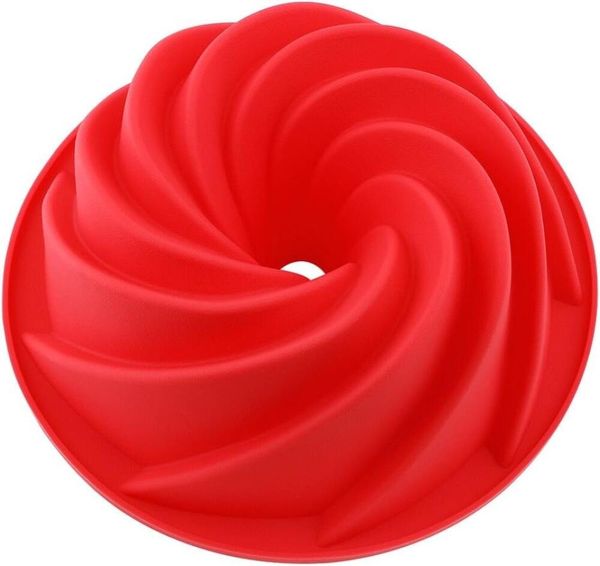 FELIXLEO Backform Gugelhupfform Silikon 9Zoll Rose Rot Für Kuchen Brot Backen, (1-tlg)