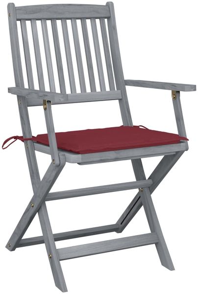 vidaXL Klappbare Gartenstühle 6 Stk. mit Sitzkissen Massivholz Akazie 3065416 Bild 8