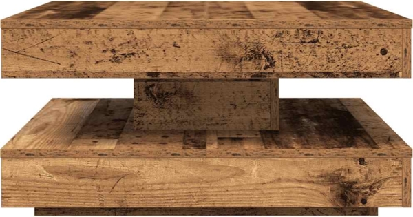 vidaXL Couchtisch 360-Grad Drehbar Altholz-Optik 70x70x34,5 cm 858486 Bild 4