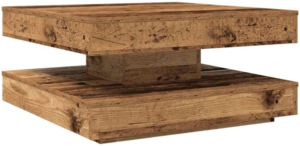 vidaXL Couchtisch 360-Grad Drehbar Altholz-Optik 70x70x34,5 cm 858486 Bild 1