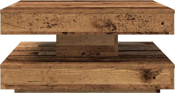 vidaXL Couchtisch 360-Grad Drehbar Altholz-Optik 70x70x34,5 cm 858486 Bild 3