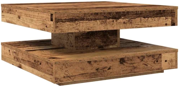 vidaXL Couchtisch 360-Grad Drehbar Altholz-Optik 70x70x34,5 cm 858486 Bild 5