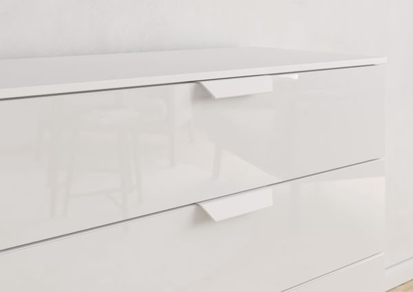 rauch Aditio Box, Kommode, 2 Schubladen, mit Glasfront, mit Softclose-Funktion, Farbe Weiß, BxHxT 80x81x42cm Bild 5