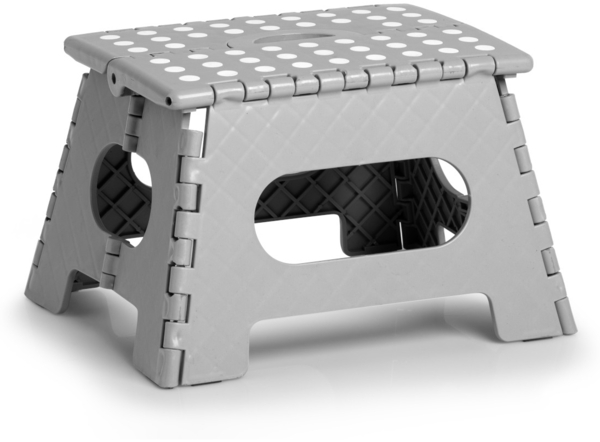 ZELLER Klapphocker 13030 aus Kunststoff, grau/ Tritt / Klappstiege
