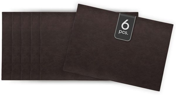 ASA SELECTION Platzset VEGAN LEATHER, Tisch-Sets, Dunkelbraun, B 33 cm, (6-St)