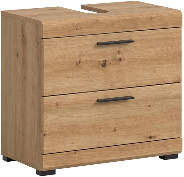 welltime Waschbeckenunterschrank SIENA, Breite 60cm, mit 2 Türen oder 2 Schubkästen, MDF-Front (1-St, TOPSELLER!, mit Siphonausschnitt 10x25 cm) in verschiedenen Farben erhältlich, Badmöbel, Badschrank, Schrank, Bad