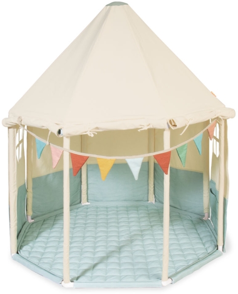 Pinolino 'Pavillon Yuma' Zelt, Baumwolle / Polyester, Blau / Beige, 124 x 124 x 142 cm