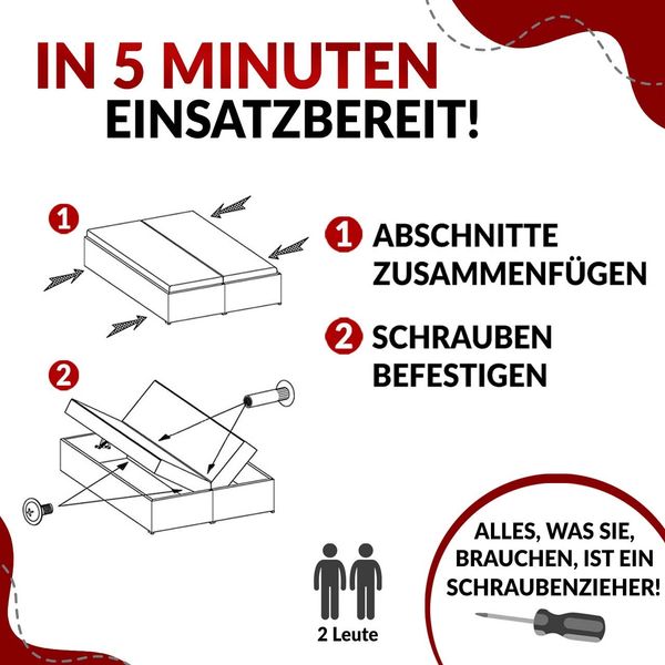 Boxspringbett - Doppelbett mit Multipocket-Matratze - LESS -140x200 - Dunkelgrau Kunstleder - H4 Bild 7