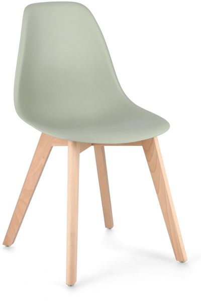 Stuhl Stemsy 4er-Set, Buchenholz und Kunststoff, modern, salbeigrün, für Dein Esszimmer