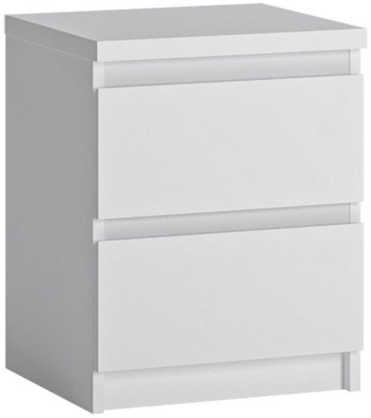 Nachttisch Nachtschrank mit 2 Schubkästen in weiß FORTALEZA-129, B/H/T ca. 40/51,8/40 cm