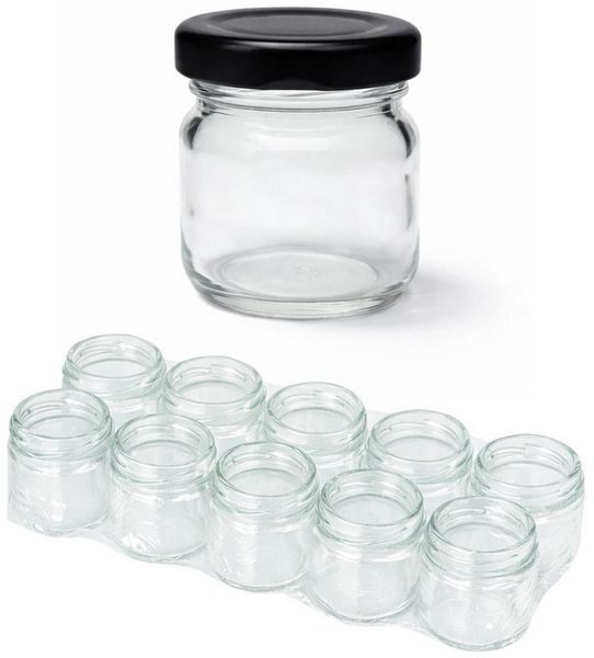 mikken Einmachglas 10 Mini-Einmachgläser 40 ml mit Schraubdeckel Mini Gläser, (Spar-Set, Spar-Set), luftdicht, zum pasteurisieren