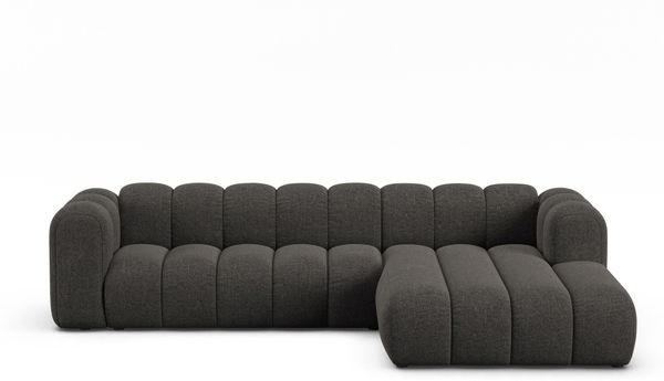 Micadoni Modulares Ecksofa Lupine 4-Sitzer Rechts Chenille Eden Dunkelgrau