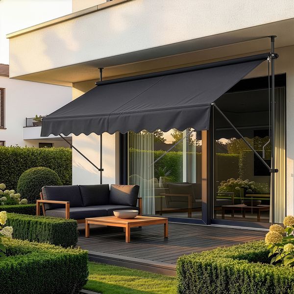 Klemmmarkise Stem 300x120x220-309 cm Schwarz [pro. tec]