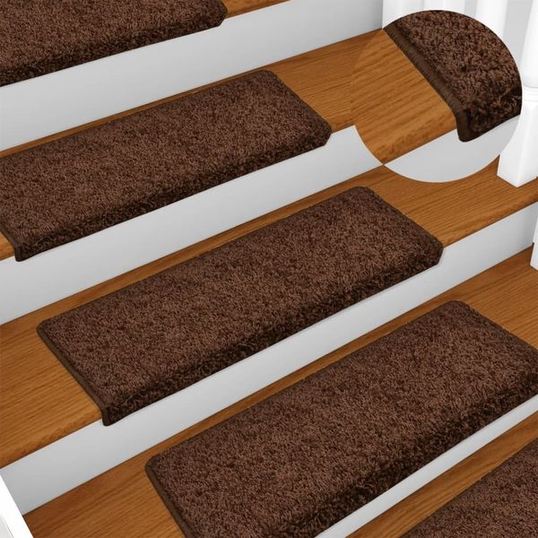 vidaXL Stufenmatten 15 Stk. 65x21x4 cm Braun Rechteckiger Rand 134578