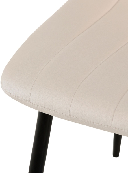 CLP Esszimmerstuhl gepolstert Dijon, mit Ziernähten & Bodenschonern,creme Samt Bild 7