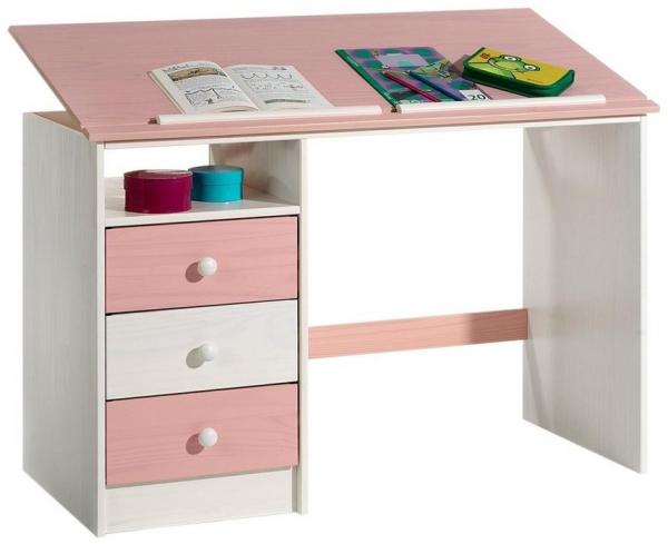 IDIMEX Kinderschreibtisch KEVIN, Kinderschreibtisch Schülerschreibtisch neigungsverstellbar Kiefer mass