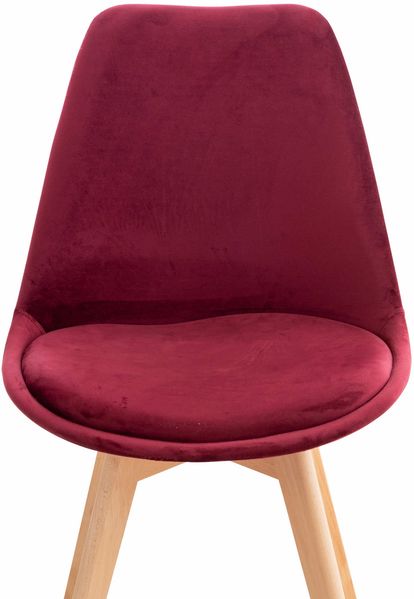 CLP 4er Set Esszimmerstuhl Linares Mit Buchenholzgestell,bordeauxrot Samt Bild 7