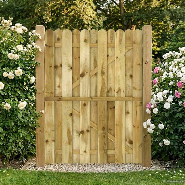 vidaXL Gartentor 100 x 150 cm Massives Kiefernholz Grün 42048115
