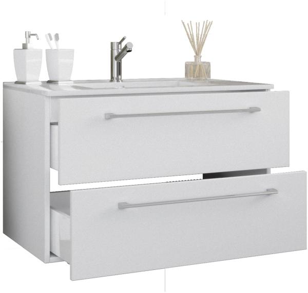 Badinos Waschbeckenunterschrank 60cm Waschbecken Unterschrank Badzimmer weiß